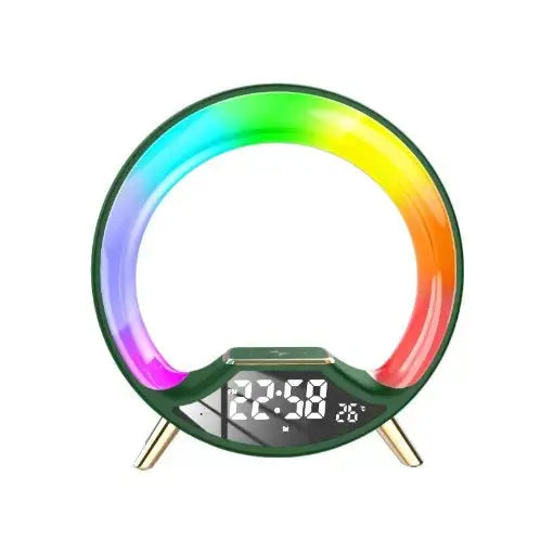 a close up of a green and white frisbee