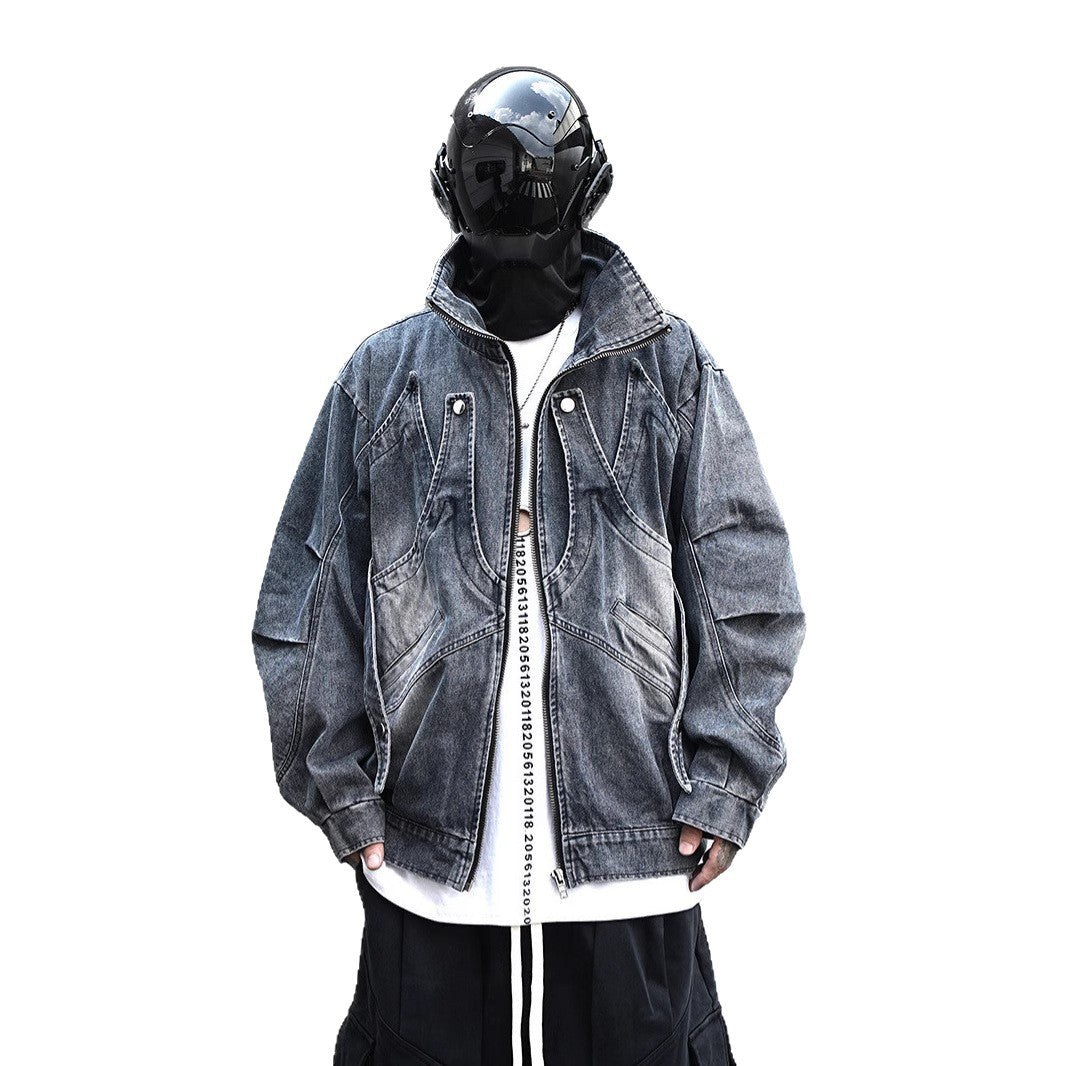 Riot Mode Punk Denim Jacket – Rebellious Streetwear