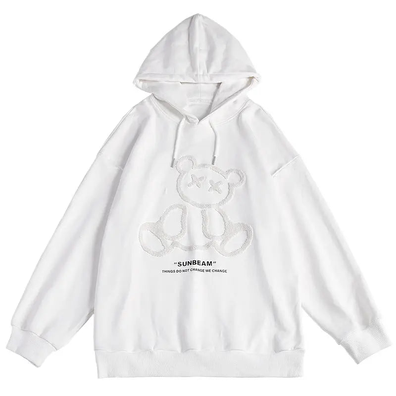 Warehouse Couple Outfit Three-dimensional Flocking Bear Hooded Sweater Men - Millzgotswaggshop