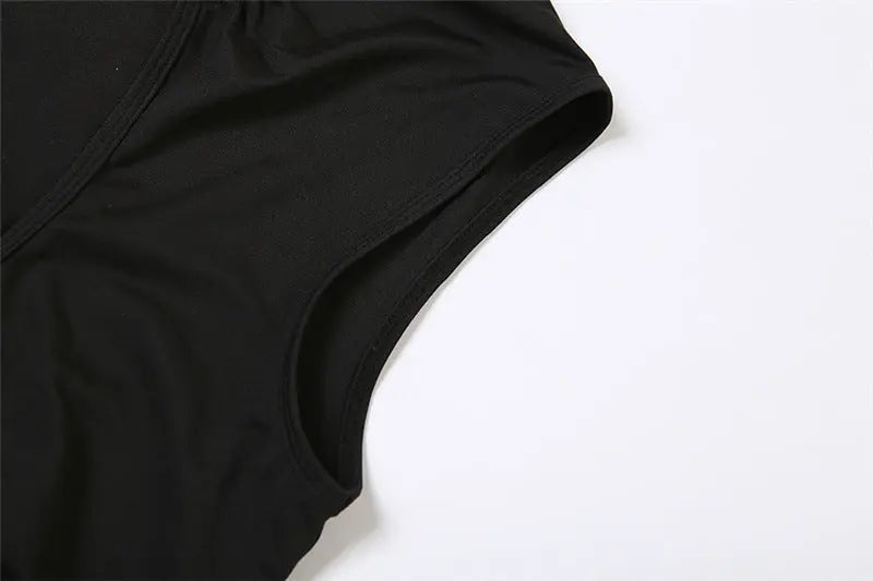 Sleeveless Hollow High Waist Sheath Lace-up Skirt Suit - Millzgotswaggshop