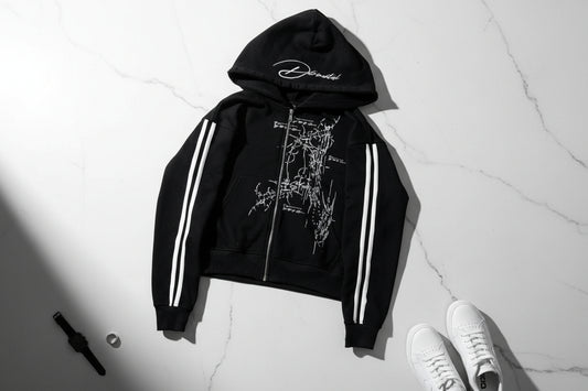 Midnight Rebellion Zip Hoodie – Dark Aesthetic Streetwear