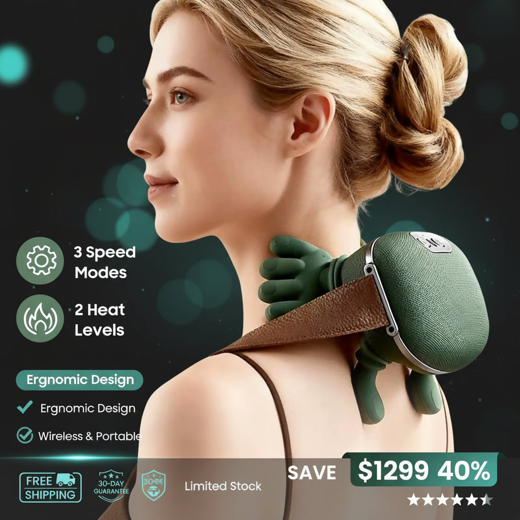 Bionic Finger Neck Shoulder Massager Wireless Neck Cervical Trapezius Kneading Massage Shawl Brushless Motor Neck Massager
