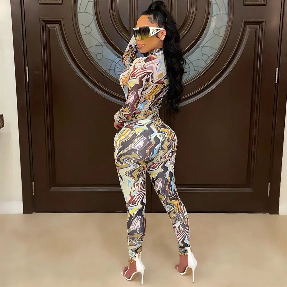 Chic Digital Print Two-Piece Suit Millzgotswaggshop