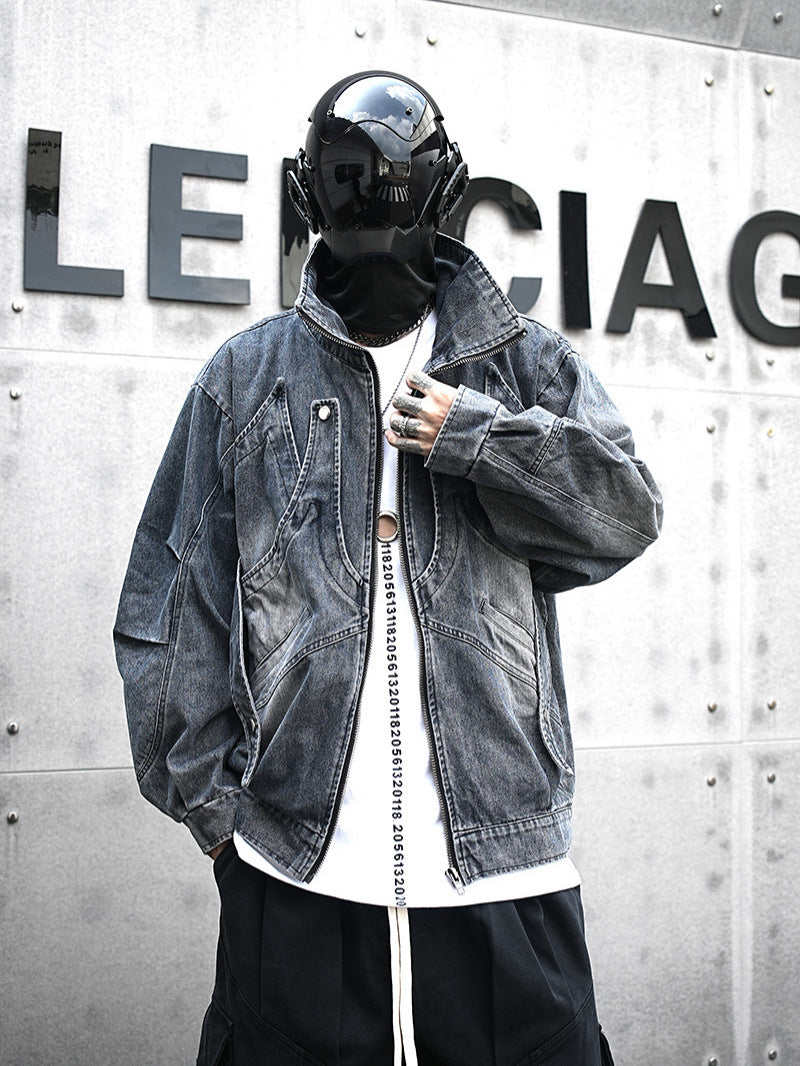 Riot Mode Punk Denim Jacket – Rebellious Streetwear
