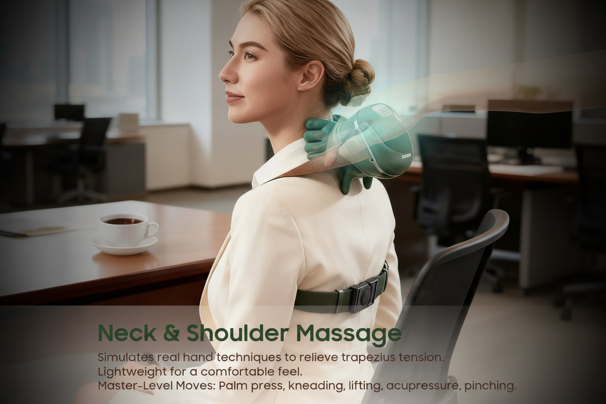 Bionic Finger Neck Shoulder Massager Wireless Neck Cervical Trapezius Kneading Massage Shawl Brushless Motor Neck Massager