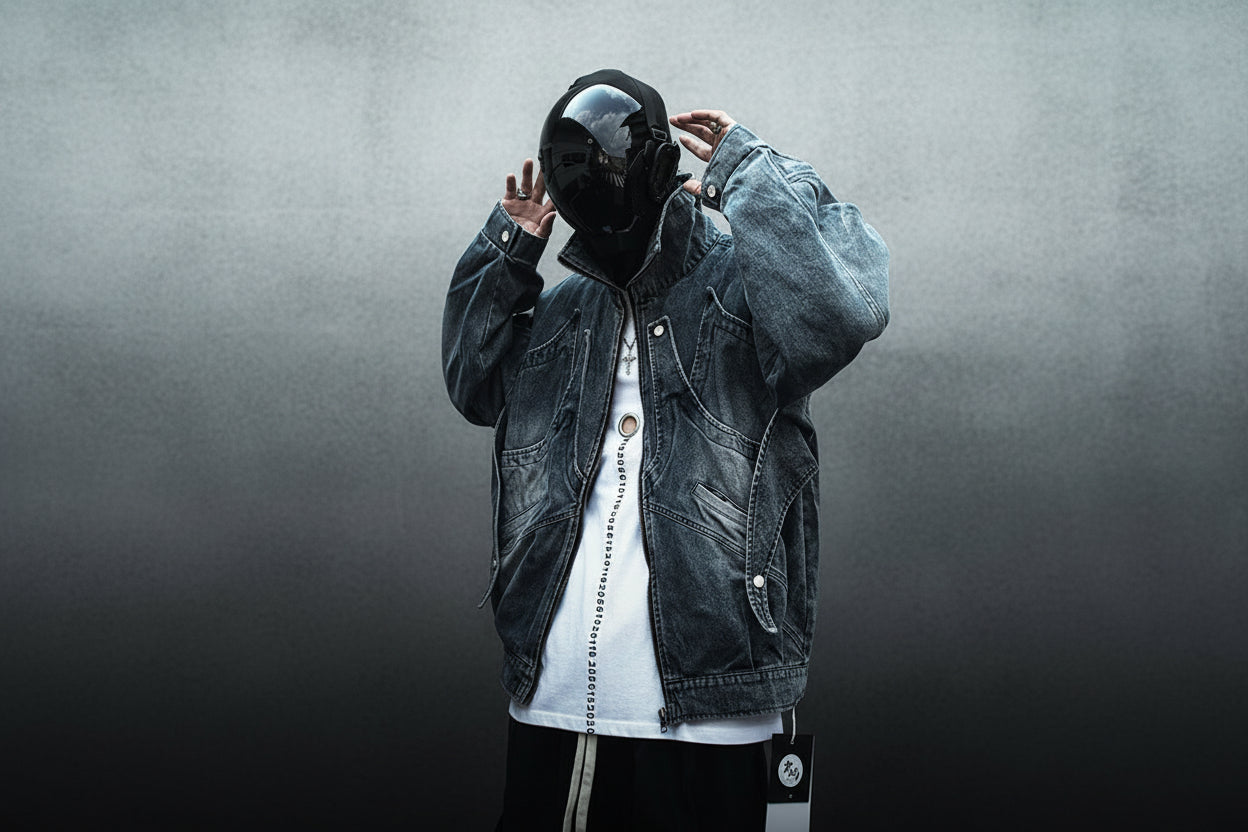 Riot Mode Punk Denim Jacket – Rebellious Streetwear