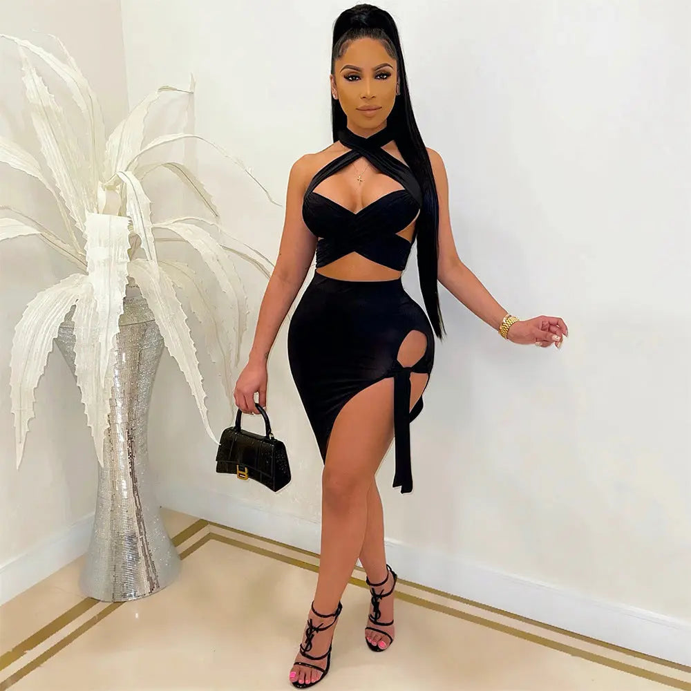 Women's Fashion Sleeveless Skirt Outfit Millzgotswaggshop