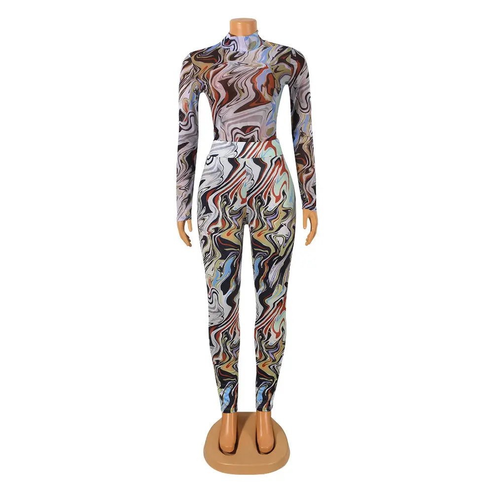 Chic Digital Print Two-Piece Suit Millzgotswaggshop