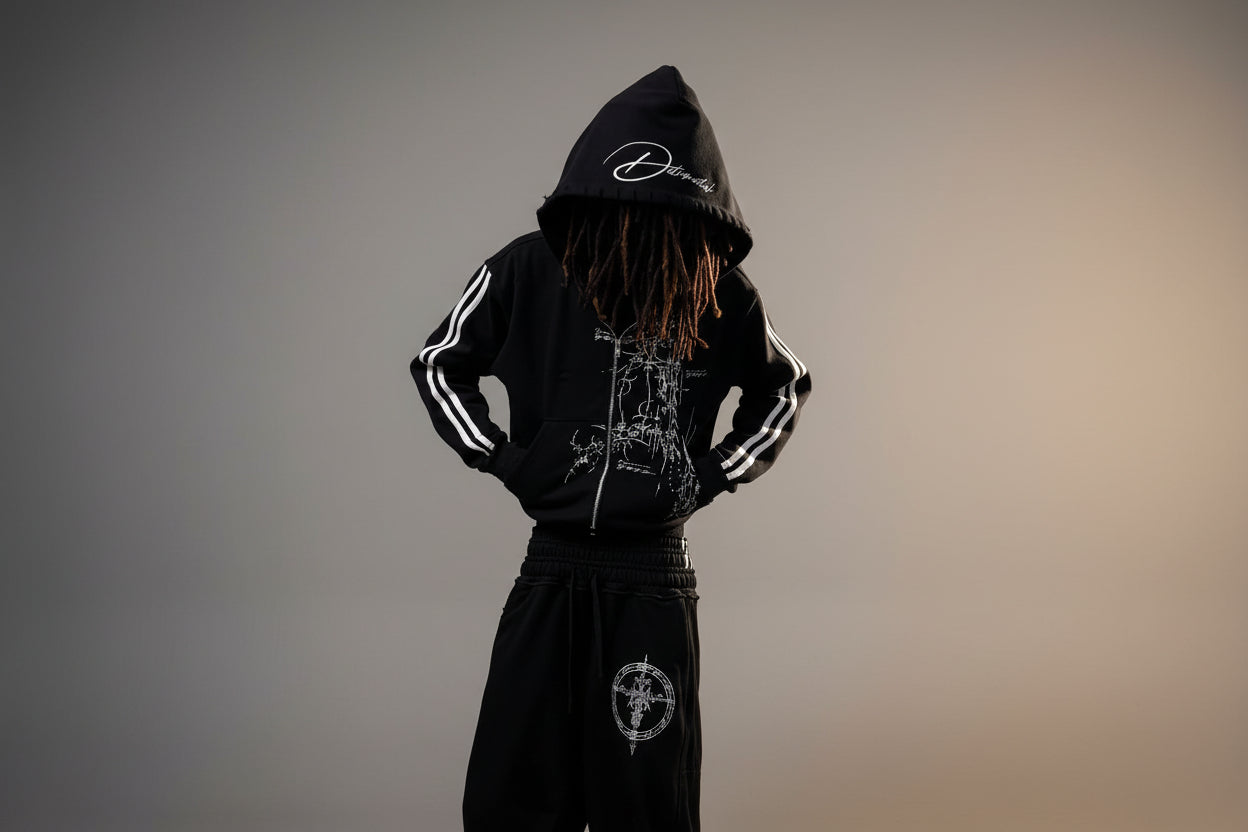 Midnight Rebellion Zip Hoodie – Dark Aesthetic Streetwear
