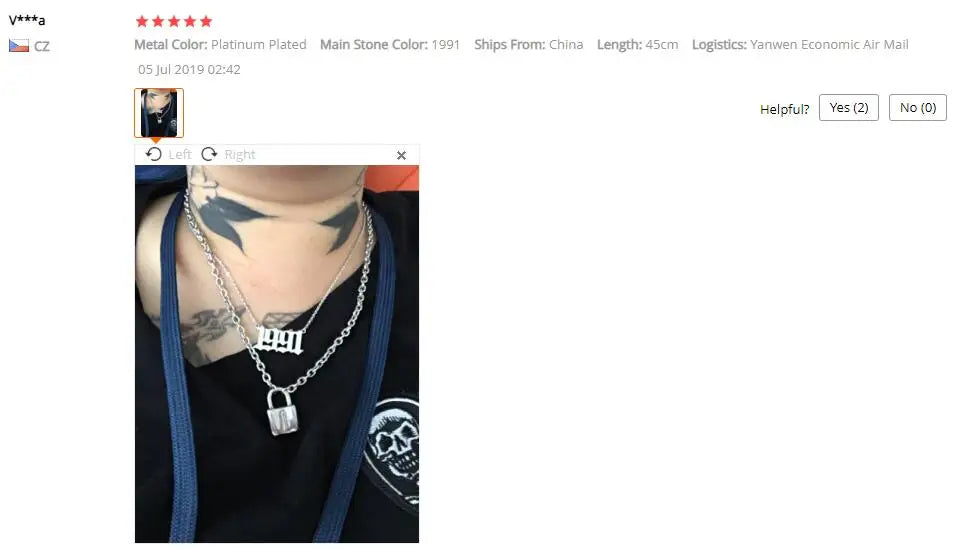 Geometric Stainless Steel Year Number Necklace