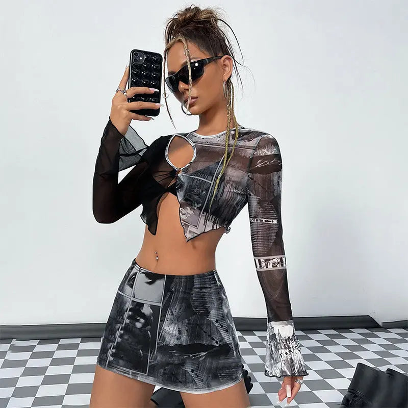 Hollow Mesh Two-Piece Set - Millzgotswaggshop