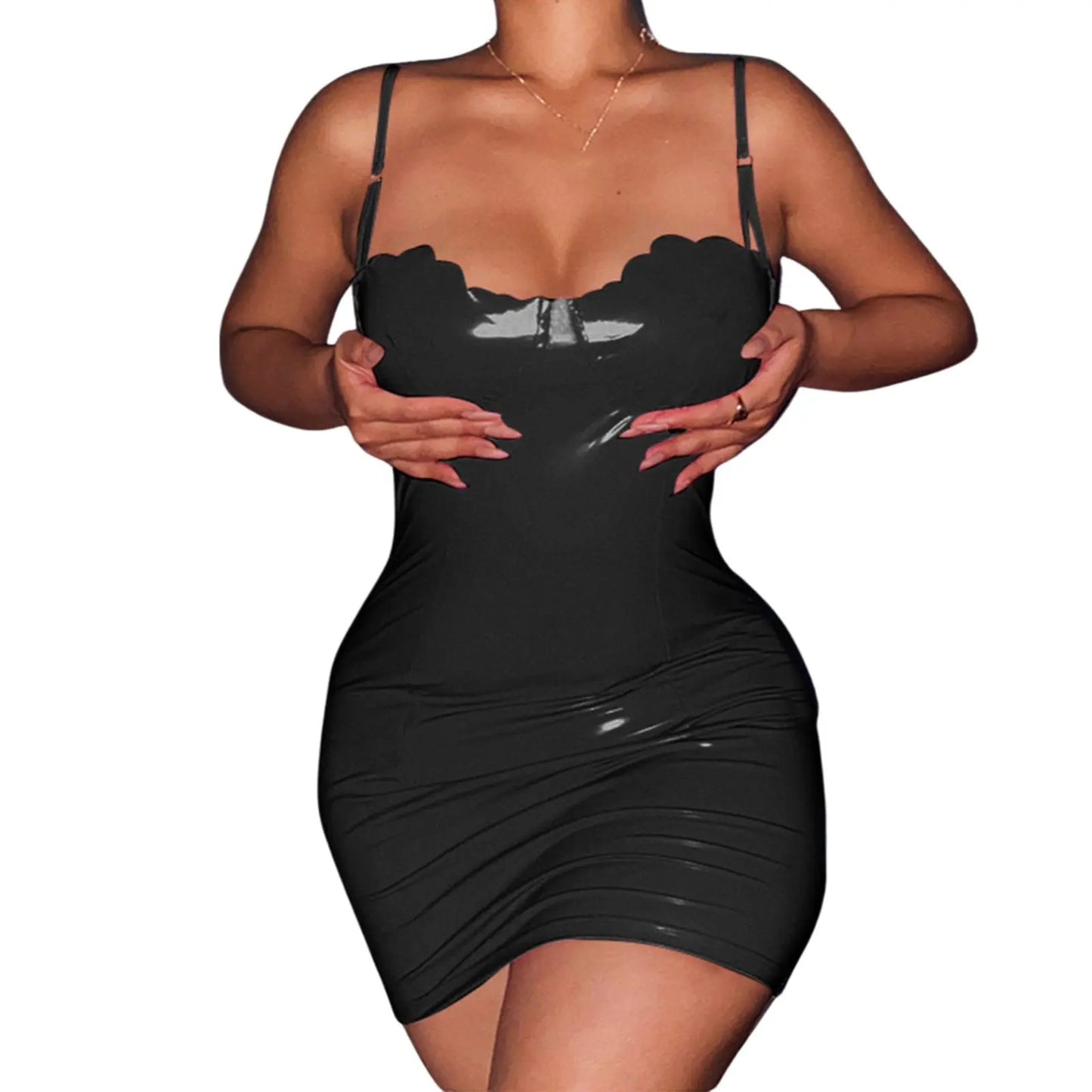 a woman in a black dress holding a tennis racquet 