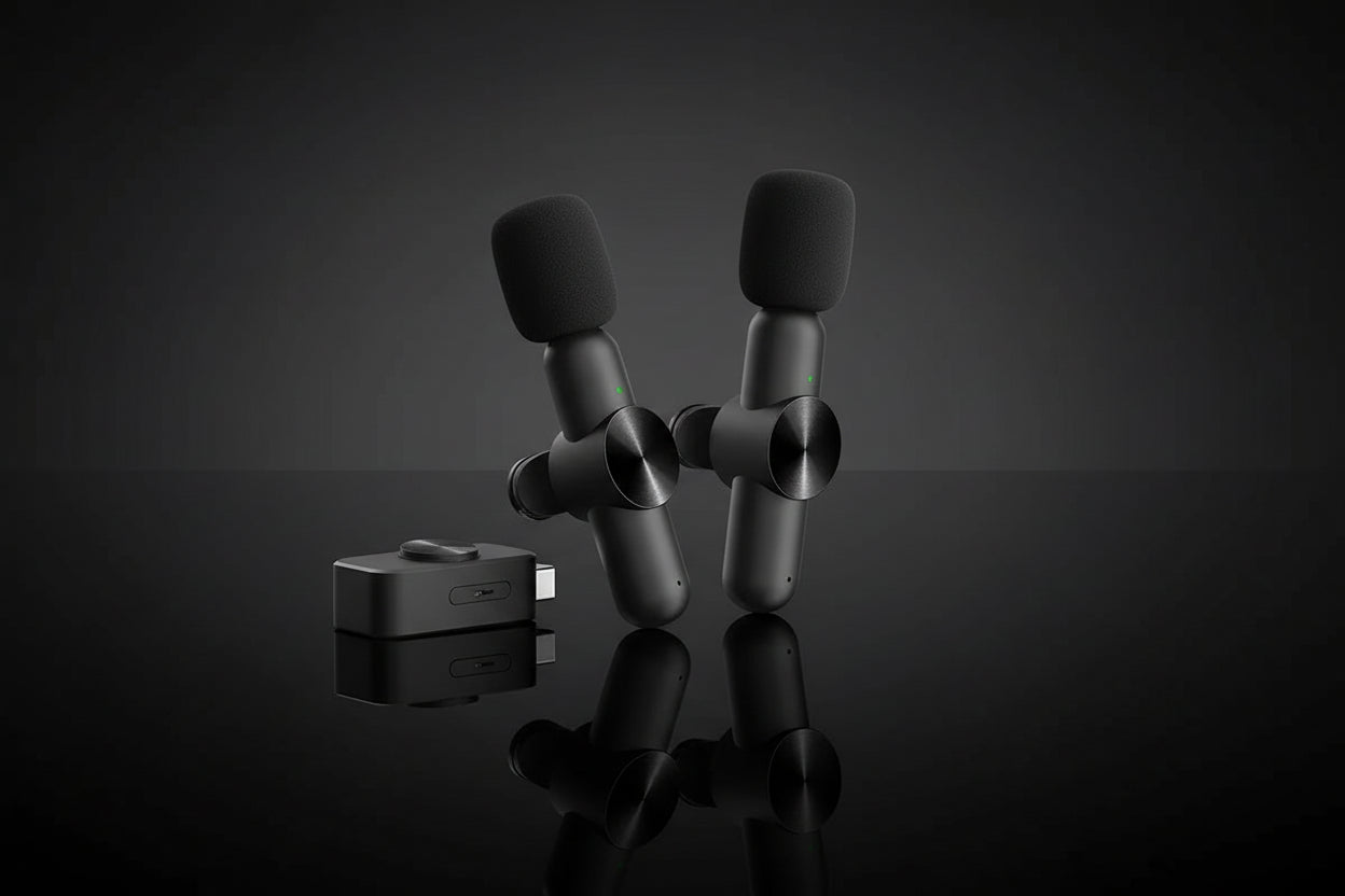 Wireless Lavalier Microphone Audio Video Recording Mini Microphone for iPhone Android Phone Live Broadcast Gaming Mic Portable Ali Digital Global Store