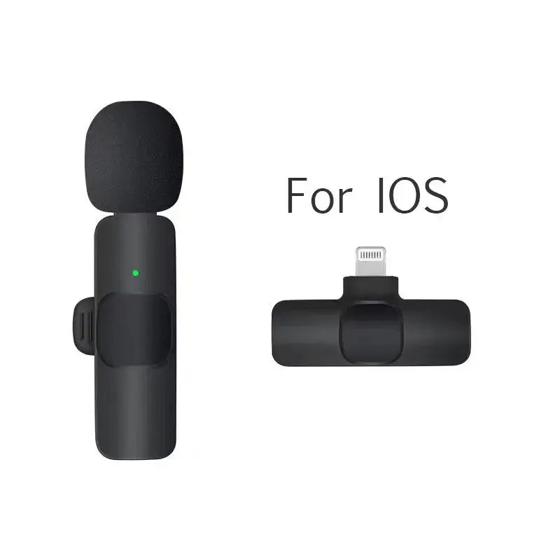 Wireless Lavalier Microphone Audio Video Recording Mini Microphone for iPhone Android Phone Live Broadcast Gaming Mic Portable Ali Digital Global Store