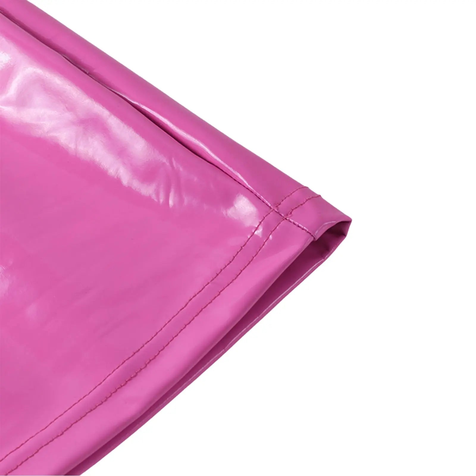 a pink umbrella is sitting on a bench 